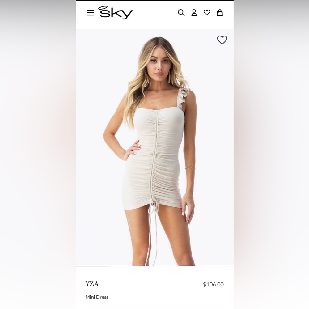 Sky Yza mini dress in stone size small nwt